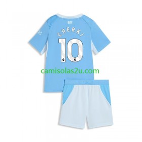 Camisolas de futebol Manchester City Rayan Cherki 10 Criança Equipamento Principal 2026/27 Manga Curta